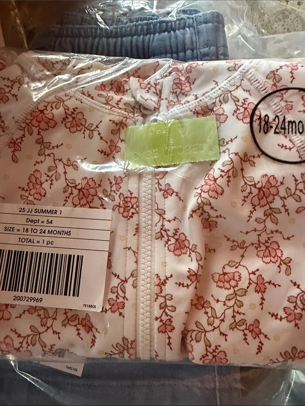 Janie and Jack White Rashguard One-Piece with Pink Floral Print